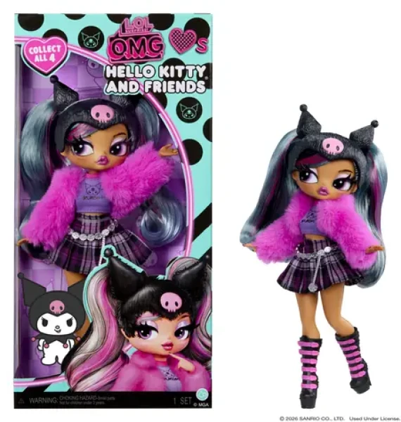 MGA Bábika LOL Surprise OMG Hello Kitty Friends - Kuromi