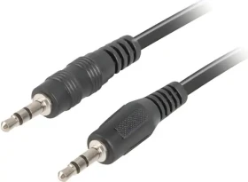 Lanberg CA-MJMJ-10CC-0012-BK čierna / Audio kábel / Jack 3.5mm (M) - Jack 3.5mm (M) / 1,2m (CA-MJMJ-10CC-0012-BK)