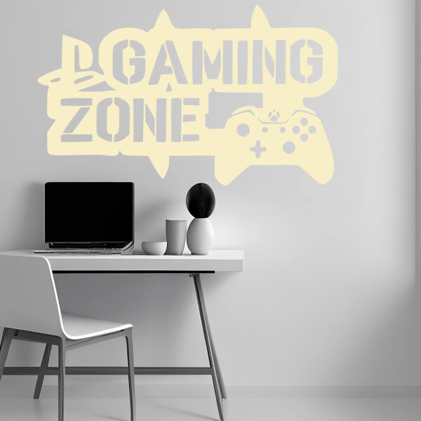 Veselá Stena Samolepka Gaming zone Farba: béžová, Veľkosť: 40 x 24 cm