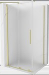 MEXEN/S - Velár sprchovací kút, posuvné dvere 90 x 70, dekor, zlato kartáčovaná 871-090-070-31-55