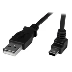 StarTech Mini USB kábel uhlový čierna / Kábel / USB-A (M) - Mini USB (M) / 1m (USBAMB1MU)