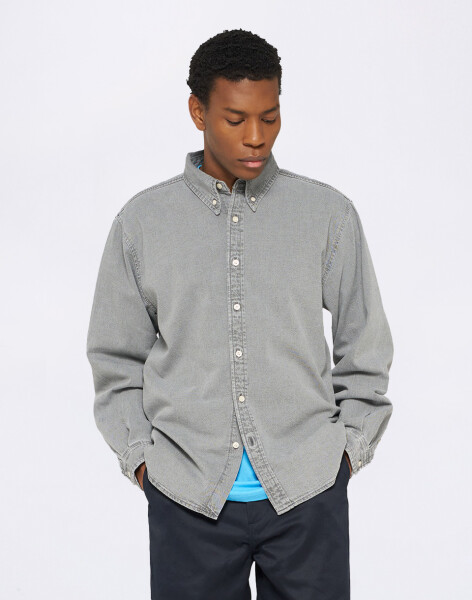 Edwin Arlo Shirt LS Black heavy bleach wash S