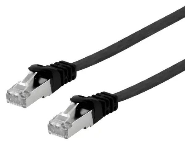 Equip čierna / Patch kábel / Cat6a / U/FTP / plochý / 2 m (607691)