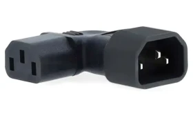 Nedis napájací adaptér IEC-320 C14-C13 čierna / Napájací adaptér / Uhlový ľavý / Vidlica C14 - zásuvka C13 (CEGB11903BK)