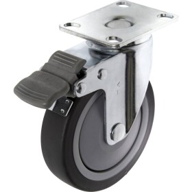 TOOLCRAFT TO-5137920 Otočné koliesko s parkovacou brzdou a vrchnou doskou 100 mm TPR Nosnosť (max.): 65 kg; TO-5137920