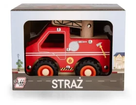 Daffi Drevené auto s pneumatikami - hasičský zbor