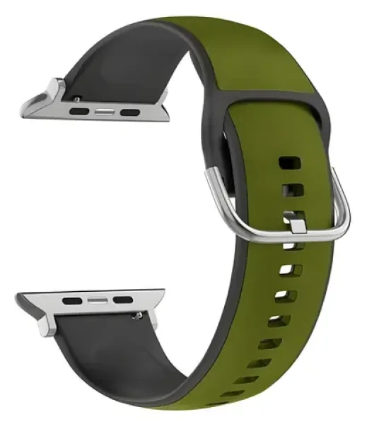 Beline Silico Leather zeleno-čierny / Opasok pre Apple Watch / 38/40/41mm / silikón-koženka