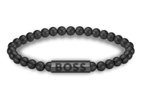 Hugo Boss Čierny náramok s korálkami Sphere 1580659 19 cm