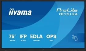 75" iiyama Interaktívny dotykový displej / IPS / 4K UHD / 40bodový dotyk / Android 14 / Wi-Fi 6 (TE7513A-B3AG)