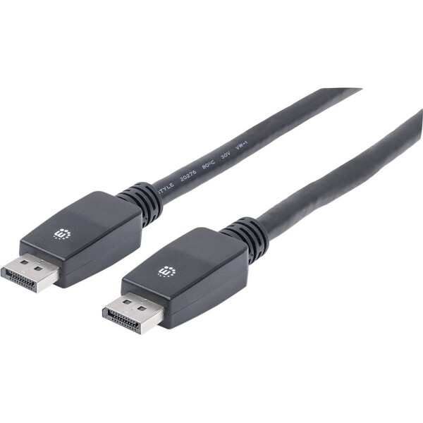 Manhattan DisplayPort prepojovací kábel Konektor DisplayPort, Konektor DisplayPort 10.00 m čierna 354134 4K UHD, fóliové tienenie, UL certifikácia, pozlátené; 354134