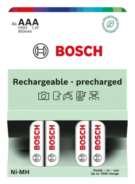 BOSCH HR03B4P950/00 / Nabíjacie batérie AAA / Ni-MH / 950 mAh / 4 ks (8594162800544)