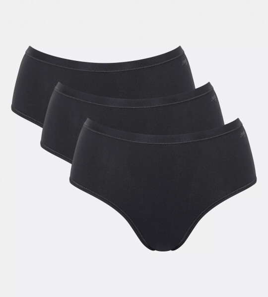 Dámske bavlnené midi nohavičky GO Daily 3P - BLACK - black 0004 - SLOGGI BLACK XL