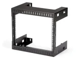 StarTech Nástenný regál 8U čierny / Nástenný regál / nosnosť 80 kg / hĺbka 303 mm / oceľ (RK812WALLO)