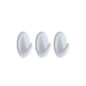 Spirella LILIPUT oválne háčiky na uteráky 3 ks biele / ABS / samolepiace / 24 x 35 mm (7610583109880)