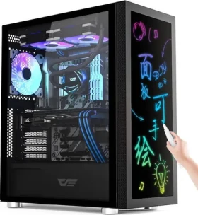 Darkflash DK210 Graffiti ARGB čierna / ATX / 1x USB-A 3.0 / 2x USB-A 2.0 / bez zdroja / priehľadná bočnica (DK210 (graffiti))