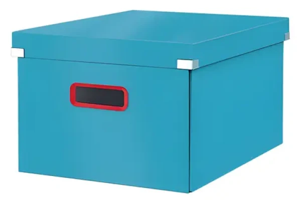 Leitz ClickStore Cosy M (A4) pokojná modrá / Úložná krabica s vekom / kartón / 281 × 200 × 370 mm (53480061)
