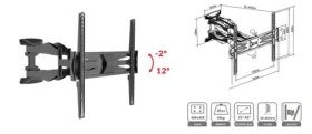 ECG LD 326001 čierna / nástenný držiak na televízie 32 -60 / VESA 400 x 400 / vzdialenosť od steny 56-465 mm / do 30 kg (100000903292)