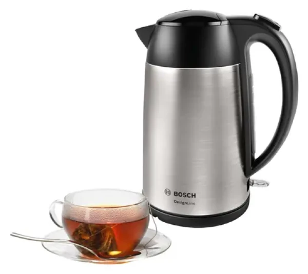 BOSCH TWK3P420 DesignLine nerez/čierna / Rýchlovarná kanvica / 2400 W / 1,7 l (TWK3P420)