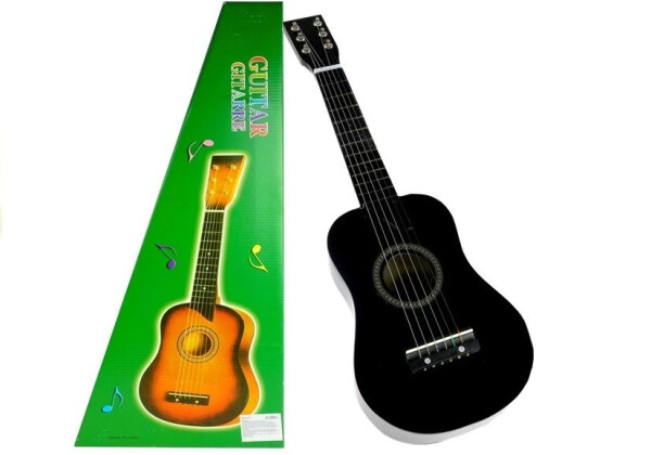 Mamido Drevená gitara s trsátkom čierna
