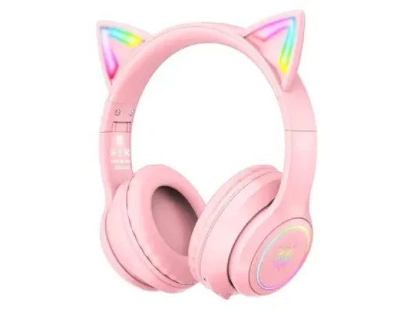ONIKUMA B90 ružová / Bezdrôtové slúchadlá / mikrofón / BT 5.0 / 3.5mm jack / RGB (B90P)