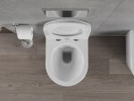MEXEN/S - Rico Závesná WC misa Rimless vrátane sedátka s slow-slim, Duroplast, biela 30720300