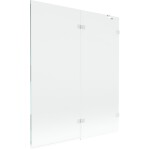MEXEN/S - Lunar vaňová zástena 2-krídlová pravá 140 x 150, transparent, biela 897-140-100-20-00-P
