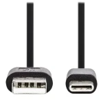 Nedis kábel USB-C - USB-A čierny / Kábel USB / USB 2.0 / 10 cm (CCGB60600BK01)