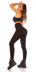 Curvy Girls Size! Sexy Highwaist Leggings Push-up black