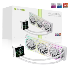 Gamemax HAILSTORM 360 LCD biela / Komplet vodného chladenia CPU / 360 mm / LCD displej (HAILSTORM 360 LCD WH)