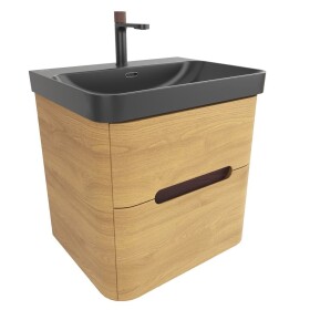 Kúpeľňová skrinka s umývadlom SAT Fusion 57,5x53x45 cm dub medový mat SATFUSION260DMBKMB SATFUSION260DMBKMB