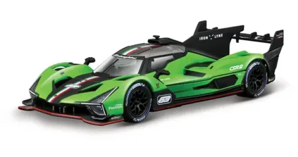 Bburago RACE Lamborghini SC63 v dekoratívnom boxe - zeleno-čierna 1:43