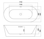 H K - Voľne stojaca akrylátová vaňa NAIROBI 170 x 80 cm NAIROBI170