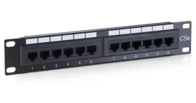 Equip čierny / Patch panel / 10" / 12x RJ45 / Cat5e / 1U (208015)