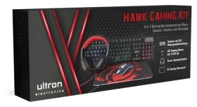 Ultron HAWK Gaming Set čierna / Herný set klávesnica, myš, slúchadlá a podložka / USB / LED podsvietenie / QWERTZ (303150)