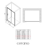 CERANO - Sprchové posuvné dvere Orlano L/P - 5 mm - chróm, transparentné sklo - 120x195 CER-8050BD74891