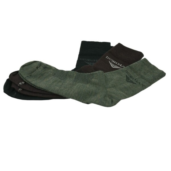 Bushman Ponožky Wool set, čierne, hnedé, zelené 36-38