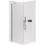 CERANO - Sprchová zástena Walk-in Onyx YL/P - 8 mm - okrúhla vzpera - čierna matná, mliečne sklo - 30x200 CER-8050BD71936