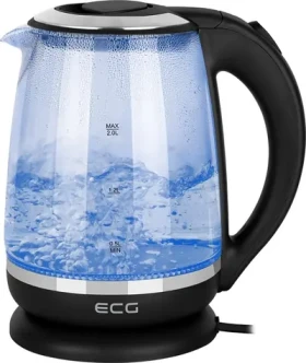ECG RK 2080 Glass čierna / rýchlovarná kanvica / 2200W / 2 L / sklo a nerez (100000670389)