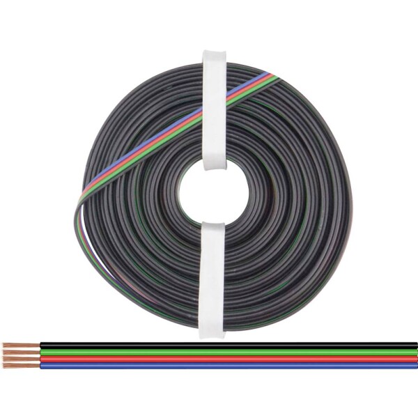 Donau Elektronik 419-010 opletenie / lanko 4 x 0.25 mm² čierna, zelená, červená, modrá 10 m; 419-010