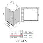 CERANO - Sprchovací kút Volpe L/P - 6 mm - chróm, transparentné sklo - 80x90x190 - zalamovacia CER-427195