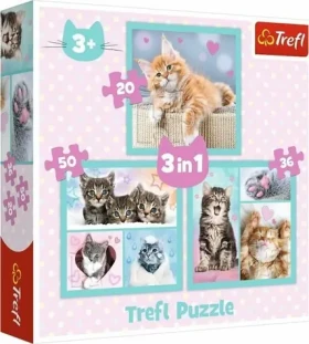 Trefl - Puzzle - Sladké mačiatka 3v1