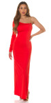 Sexy Koucla one-arm Maxi Dress with Chain details red Einheitsgroesse