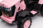 Mamido Mamido Detský elektrický traktor s vlečkou 12V 7Ah EVA kolesá ECO koža ružový