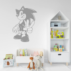 Veselá Stena Samolepka Postava Ježko Sonic Farba: šedá, Veľkosť: 60 x 41 cm
