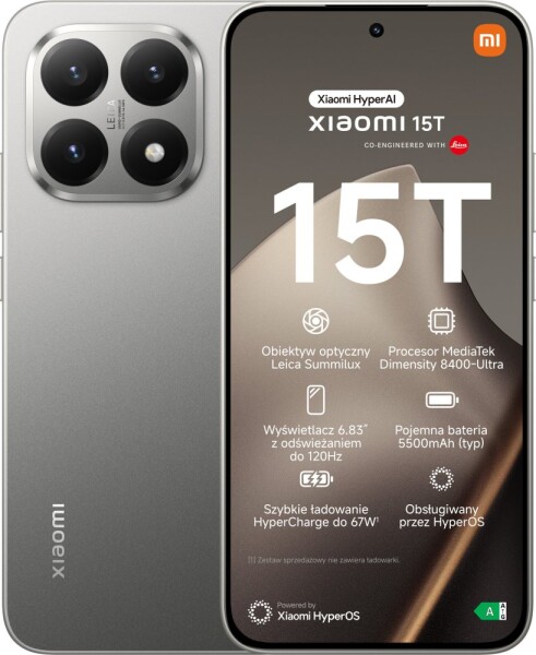 Xiaomi 15T 5G 12/512GB Grey (MZB0KYHEU)