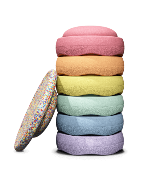 Balančné kamene Stapelstein Rainbow Pastel Bundle, 6+1 ks EUR