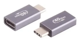Shiverpeaks USB-C uhlový adaptér šedá / Adaptér / USB4 40 Gbit/s / DisplayPort 2.0 / Power Delivery / kovové telo (BS13-60004)