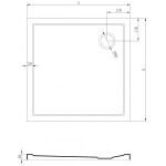 MEXEN - Flow Sprchová vanička štvorcová slim 80 x 80, biela lesk 46S108080