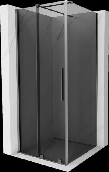 MEXEN/S - Velár sprchovací kút, posuvné dvere 90 x 90, grafit, grafit metal 871-090-090-41-95