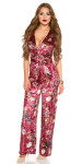 Sexy KouCla jumpsuit velvet look with floral print